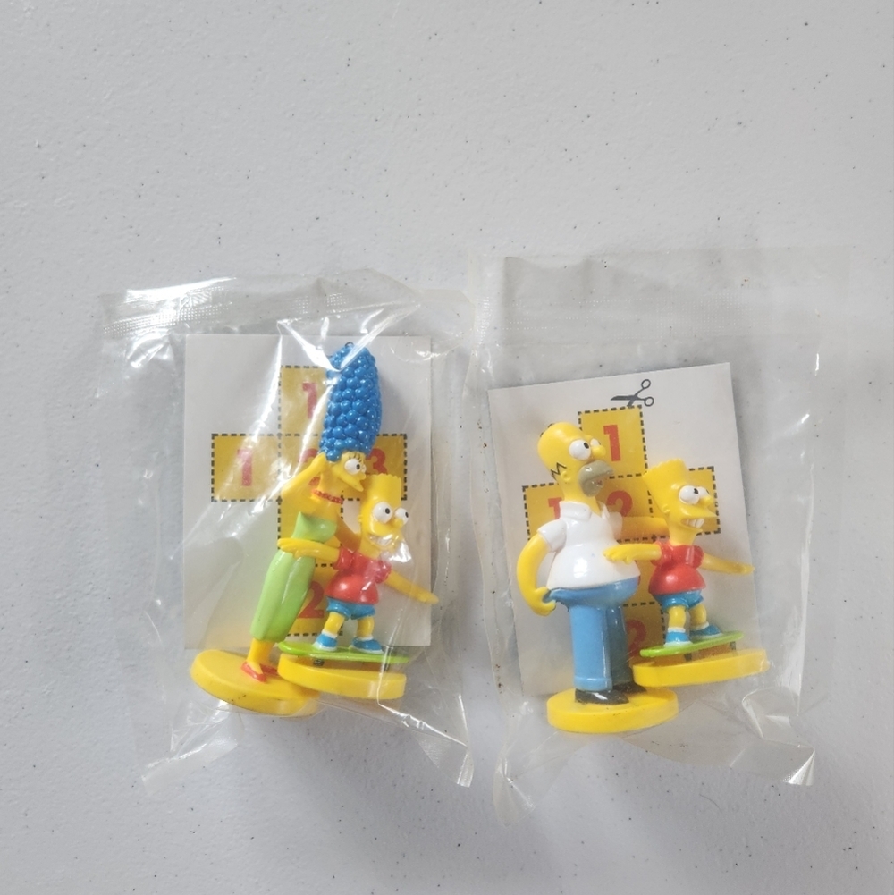 Vintage Simpsons Figures Sealed Kellogg’s Promo Cereal Toys Bart Homer Marge